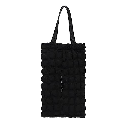 Povanjer Tasche aus Stoff für Auto – Taschentuchhalter für Rücksitz, Puff Grid mit Gurt, Blumenpuppe, Design, Reisen, rechteckig, Organizer, Dekoration, für Auto Badezimmer von Povanjer