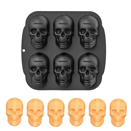 Povanjer Totenkopf Backform Silikonform Halloween Backen Totenkopf Silikonform Schokoladenform Silikon Halloween Skelettform Kuchenform Silikon Muffinform Totenkopf Kuchenformen Zum Backen von Povanjer