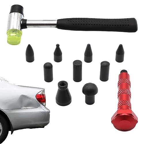 Werkzeug zum Entfernen von Dellen – Set aus Metalldellen für Autos – tragbares Werkzeug zur Reparatur von austauschbaren Stiften, rutschfest von Povanjer