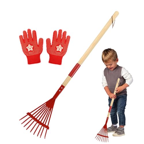 Rechen für Kinder, Rechen mit Holzgriff für Kinder | Garten-Rechen-Set für Kinder mit Holzgriff - Gartengeräte mit kinderfreundlichem Design für Gartenarbeiten, Camping und Erkundungen im Rechen für Kinder, Rechen mit Holzgriff für Kinder | Garten-Rechen-Set für Kinder mit Holzgriff - Gartengeräte mit kinderfreundlichem Design für Gartenarbeiten, Camping und Erkundungen im von Povanjer