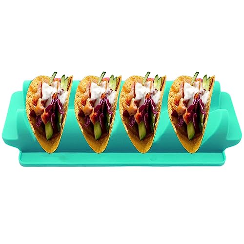 Taco-Halter aus Silikon | Taco-Grill, Serviertablett aus lebensmittelechtem Silikon in W-Form Taco Rack Mikrowellenfest für Esstisch von Povanjer