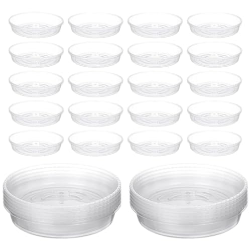Topftablett, Untersetzer – Auffangschale für Wasser, transparent, 30 Stück | Abtropfschale für Untersetzer für Innen und Außen, Abtropfschale für Basis von Povanjer