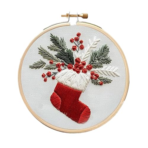 Weihnachten Stickset Für Anfänger Erwachsene Christmas Handgemachte Kreuzstich Set Weihnachten Stickerei Start Kit Christmas Beginner Embroidery Stickerei Dekoration Kreuzstich Set Weihnachten Deko von Povanjer