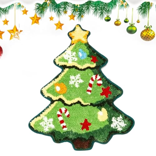 Weihnachts-Badezimmerteppich, Urlaubs-Badezimmerteppich | Duschmatte aus Mikrofaser mit niedlichem Cartoon-Motiv | rutschfeste Bodenmatte für Badezimmer, Duschmatte von Povanjer