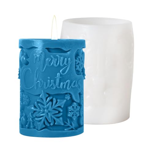 Weihnachtskerzenformen, Weihnachtszylindrische Kerzenform, Weihnachten, Schneeflocke, Silikonform, handgefertigt, einzigartige Zylinderkerzen-Silikonform, einfach zu verwenden Weihnachtskerzenformen, Weihnachtszylindrische Kerzenform, Weihnachten, Schneeflocke, Silikonform, handgefertigt, einzigartige Zylinderkerzen-Silikonform, einfach zu verwenden von Povanjer