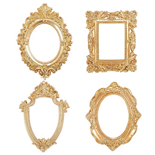 Povhhee Vintage Bilderrahmen Collage-Bilderrahmen, 4 Stück, Gold, 11.8 cm x 1 cm, Wandbehang, Dekoration Povhhee Vintage Bilderrahmen Collage-Bilderrahmen, 4 Stück, Gold, 11.8 cm x 1 cm, Wandbehang, Dekoration von Povhhee