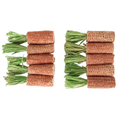 Povkufii 10 pcs Hamster Mais Col Coben Spielzeug Karotten -geformte Zähne Mahlen Kaninchen Mais Colschkauspielzeug für Hamster Meerschweinchen Kaninchen -Papagei Hamsterspielzeug. (Grüne L -Größe) von Povkufii