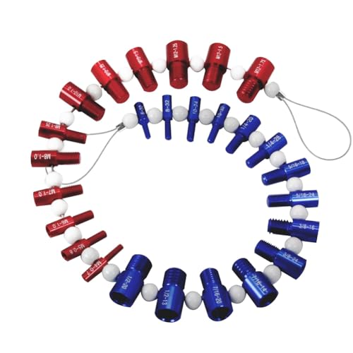 Povxlum Gewindeprüfer für Schrauben und Muttern - 26er-Bündel Gewindeprüfer, Schrauben- und Mutternprüfer - 14 - und 12 Metrische Größen von Povxlum