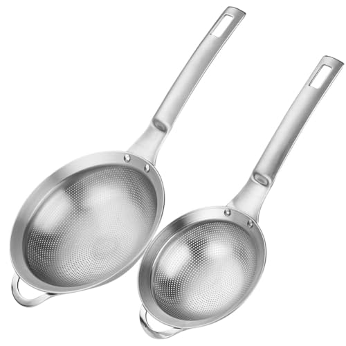 Povxlum Lochsieb, Feinmaschiges Edelstahl-Sieb, Kleines Sieb mit, Mini-Sieb Aus Metall, 2er-Set für die Küche Povxlum Lochsieb, Feinmaschiges Edelstahl-Sieb, Kleines Sieb mit, Mini-Sieb Aus Metall, 2er-Set für die Küche von Povxlum