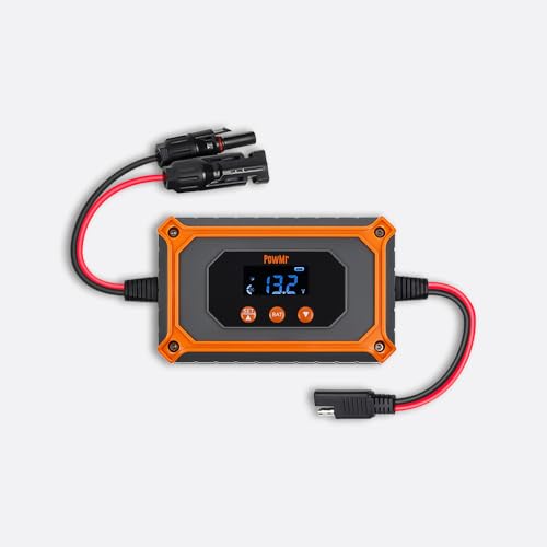 PowMr 15A MPPT Solar Laderegler, Power Intelligenter tragbarer Solarmodulregler, 12V/24V Solarsteuerung, Max PV 180W/360W mit LCD Display für 12/24 Volt Gel AGM Blei-Säure, Lithium LiFePO4 Batterie von PowMr