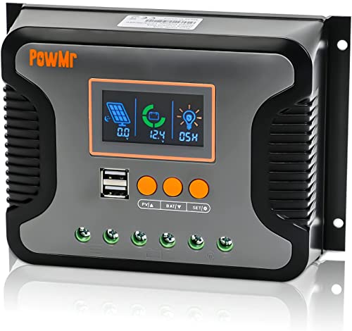 PowMr 30A Solar Laderegler 12V 24V 36V 48V Solar Charge Controller Auto Parameter Einstellbar Max PV-Eingangsleistung 360W/12V, 720W/24V, 1080W/36V, 1440W/48V von PowMr