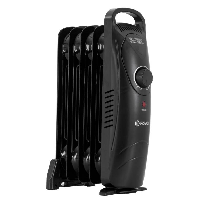 PowOn Ölradiator 450 Watt 23 x 14 x 38 cm mit 5 Rippen Elektrisch Extra Klein von PowOn