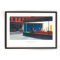 Edward Hopper, Nighthawks, Ab 1942, Posterdrucke. Professionell Reproduziertes Poster Mit Verbesserten Farben. A4, A3, A2 Und A1 Hopper Druck von PowPosters