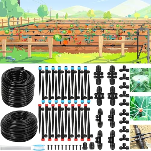 Powate 130FT Garten BewässerungsSystem, Garten Bewässerung Kit mit 46FT 1/2'' Schläuche, Neue Quick-Connect 1/4 Zoll Fittings Automatische Sprinkler für Pflanzen Blumenbeet Powate 130FT Garten BewässerungsSystem, Garten Bewässerung Kit mit 46FT 1/2'' Schläuche, Neue Quick-Connect 1/4 Zoll Fittings Automatische Sprinkler für Pflanzen Blumenbeet von Powate