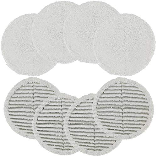Poweka Ersatz-Wischmopp-Pads für Bissell Spinwave 2124 2039A 2307 23157 20391 20399 – Set für Hartbodenwischer (inklusive 4 weichen Pads + 4 Schrubbel-Pads) von Poweka