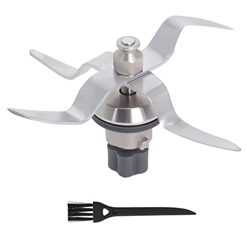 Poweka Ersatzmesser Kompatibel mit Silvercrest Monsieur Cuisine Connect und Monsieur Cuisine Smart Küchenmaschine aus Edelstahl mit Dichtungsring und Reinigungsbürste von Poweka