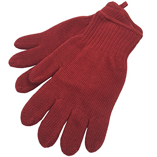 Grillhandschuhe aus Aramid 1 Paar Hitzeschutz-Handschuh bis 260 °C Schutz für die Hände gegen Hitzeeinwirkung Handschuhe für Grill Kamin Ofen Ofenhandschuhe, Farbe:Rot, Größe:S/M von Power-Preise24