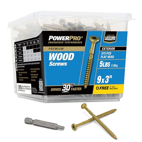 Power Pro Premium Outdoor Holz- und Terrassenschrauben Rostbeständig für den Außenbereich Bronzemantel 2,3 kg Eimer von Power Pro