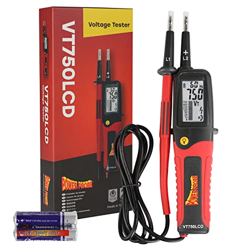 Power Probe VT750 LCD Zweipoliger Spannungsprüfer 12 bis 750 V - Automobilspannungsprüfer DC AC für Elektro- und Hybridfahrzeuge von Power Probe