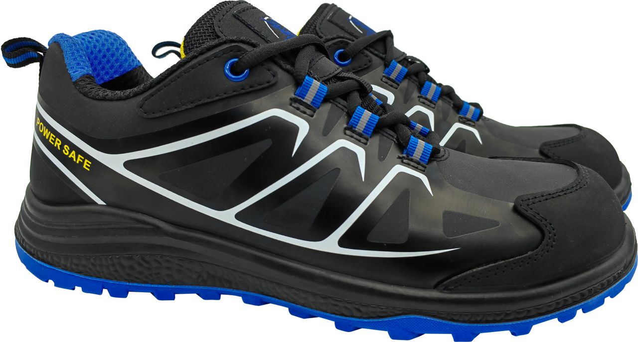 Sicherheitshalbschuh TOBI S1P schwarz-blau-gelb von Power Safe