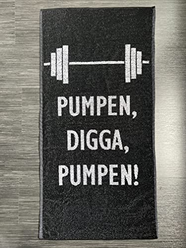 Power Towel das Coole Fitness & Sport-Handtuch mit Einer Botschaft| Verschiedene Motivations-Quotes| Größe 50 cm x 100 cm | POWERTOWEL Handtuch Mikrofaser Baumwolle (PUMPEN Digga 100% Baumwolle B/W) von Power Towel