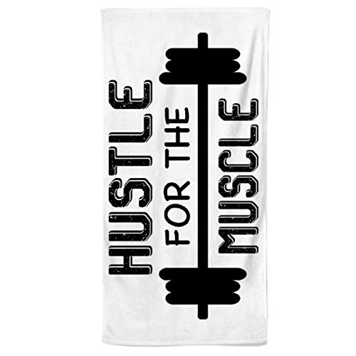 Power Towel das Coole Gym Fitness & Sport-Handtuch mit Einer Botschaft | Verschiedene Motivations-Quotes| Größe 50 cm x 100 cm | POWERTOWEL Handtuch Mikrofaser Baumwolle (Hustle for The Muscle) von Power Towel