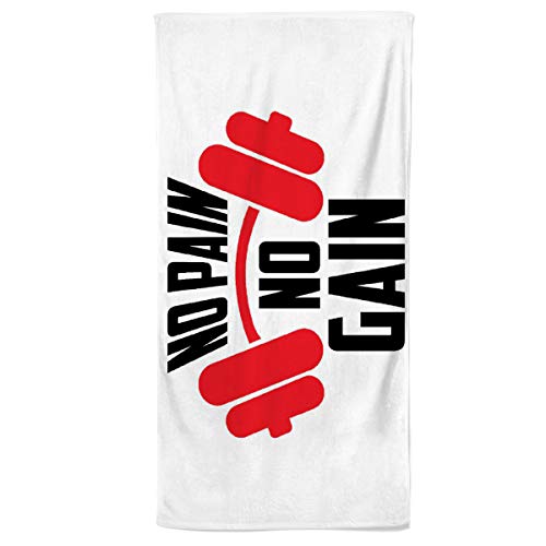 Power Towel das Coole Gym Fitness & Sport-Handtuch mit Einer Botschaft | Verschiedene Motivations-Quotes| Größe 50 cm x 100 cm | POWERTOWEL Handtuch Mikrofaser Baumwolle (NO Pain NO GAIN RED) von Power Towel