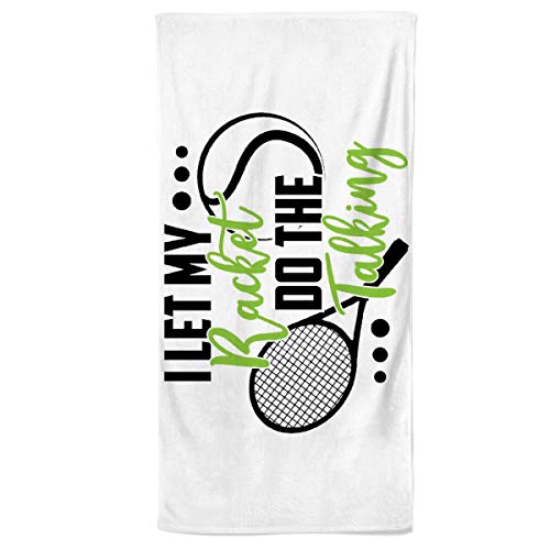 Power Towel das Coole Tennis & Sport-Handtuch mit Einer Botschaft| Verschiedene Motivations-Quotes| Größe 50 cm x 100 cm | POWERTOWEL Handtuch Mikrofaser Baumwolle (I LET My Racket DO The Talking) von Power Towel