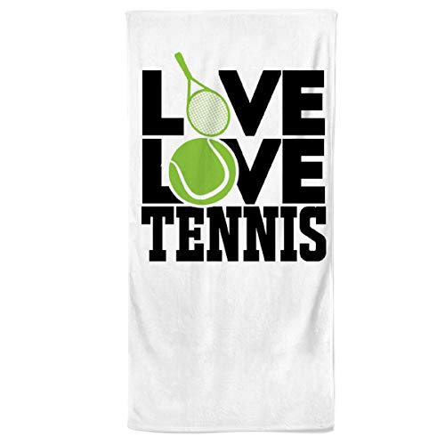 Power Towel das Coole Tennis & Sport-Handtuch mit Einer Botschaft| Verschiedene Motivations-Quotes| Größe 50 cm x 100 cm | POWERTOWEL Handtuch Mikrofaser Baumwolle (Love Love Tennis) von Power Towel