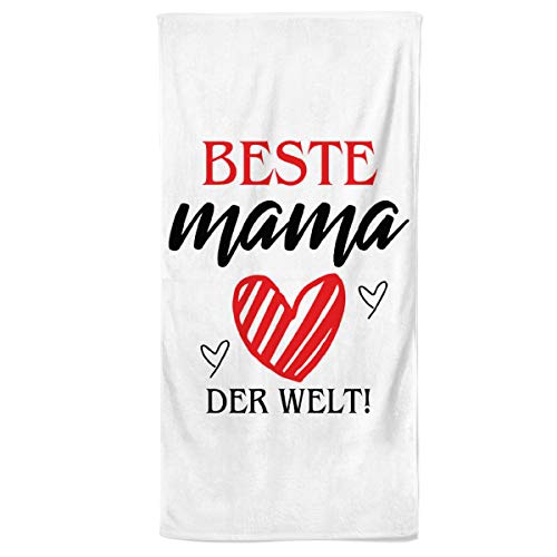 Power Towel das Geschenk zum Geburtstag für Mama oder Muttertag | Die Beste Mama Fitness & Sport-Handtuch | Verschiedene Sprüche | Mikrofaser Baumwolle (Die Beste Mama der Welt, 50 x 100 cm) von Power Towel