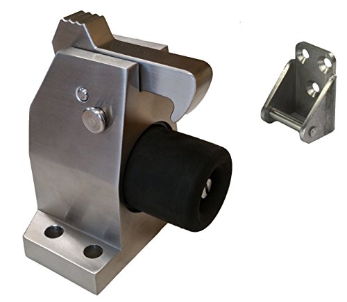 Türfeststeller DENI Robusto Duo+ 3871 Edelstahl Torfeststeller Bodentürstopper mit integriertem Anschlagpuffer und Entriegelungsschieber von DENI