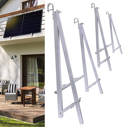 Halterung Balkonkraftwerk 2er Set | inkl. Haken für Balkongeländer | stabiles Montageset aus Aluminium | Solarmodul Universalhalterung von Power4Home