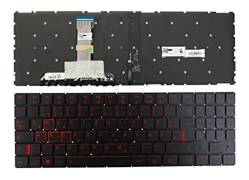 Keyboards4Laptops Deutsch Hinterleuchtet Schwarz kompatible Ersatz Tastatur kompatibel mit Lenovo PK1313B4B13 von Power4Laptops