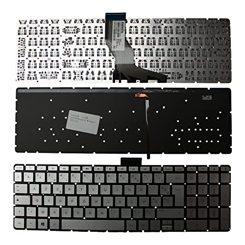Keyboards4Laptops Französisch Hinterleuchtet Silber kompatible Ersatz Tastatur kompatibel mit HP Pavilion 15-ab063nw von Power4Laptops
