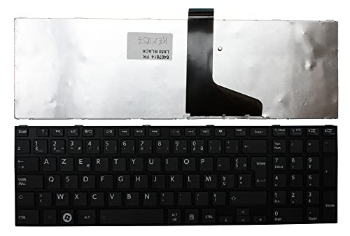 Keyboards4Laptops Französisch Schwarz Rahmen Schwarz kompatible Ersatz Tastatur kompatibel mit Toshiba Satellite L850-1J9 von Power4Laptops