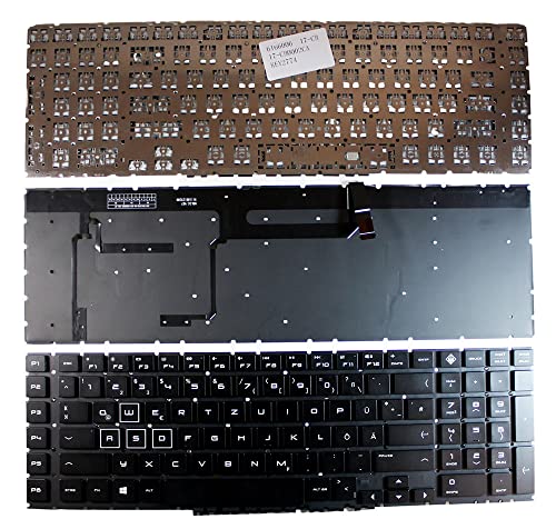 Power4Laptops Deutsch Hinterleuchtet Schwarz kompatible Ersatz Tastatur kompatibel mit HP Omen 17-cb0002nl von Power4Laptops