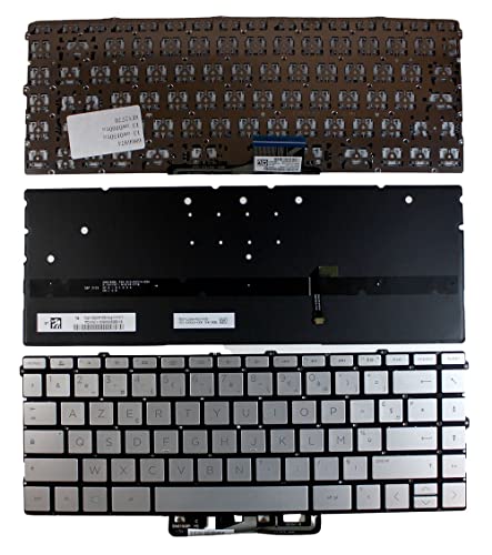Power4Laptops Französisch Hinterleuchtet Silber kompatible Ersatz Tastatur kompatibel mit HP Spectre 13-aw0104TU von Power4Laptops