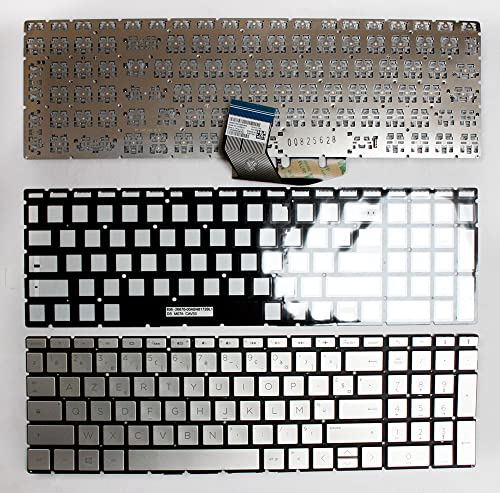 Power4Laptops Französisch Silber kompatible Ersatz Tastatur kompatibel mit HP Home 15-DA0009DS von Power4Laptops