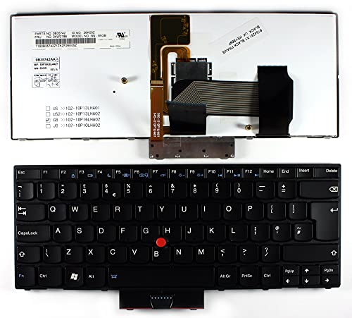 Power4Laptops Vereinigtes Königreich Schwarz Rahmen Hinterleuchtet Schwarz kompatible Ersatz Tastatur kompatibel mit Lenovo 04W2786 von Power4Laptops