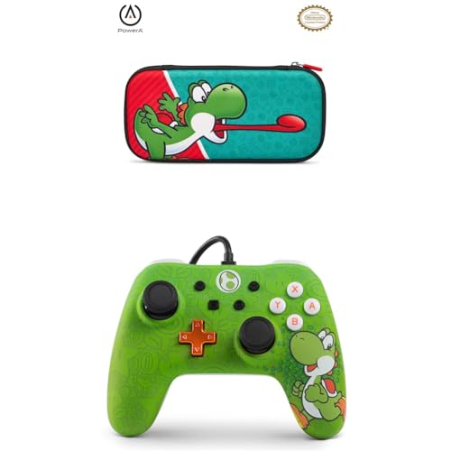 PowerA Slim Case for Nintendo Switch Systems - Go Yoshi & Wired Controller for Nintendo Switch - Yoshi von PowerA