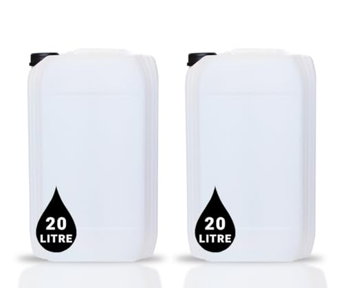 PowerChem 2 x 20 l Jersey-Dosen UN-zugelassener stapelbarer Flaschenbehlter + 61 mm manipulationssicherer Verschluss, perfekt fr die Aufbewahrung von Wasserflssigkeiten, 2 Stck von PowerChem