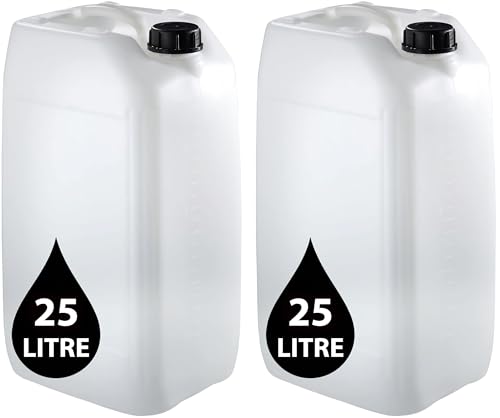 2 x 25 l Kanister – UN-zugelassener stapelbarer Flaschenbehälter + 61 mm manipulationssicherer Verschluss, perfekt für die Aufbewahrung von Wasserflüssigkeiten 2 x 25 l Kanister – UN-zugelassener stapelbarer Flaschenbehälter + 61 mm manipulationssicherer Verschluss, perfekt für die Aufbewahrung von Wasserflüssigkeiten von PowerChem