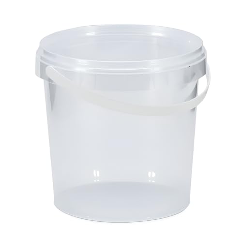 3 x 1 l Kunststoff-Eimer + Griff und Deckel – strapazierfähig, lebensmittelecht, BPA-frei, Mehrzweck-Gärung, Futtermittel, trockene Lebensmittel, flüssige Chemikalien, 3 x 1 l Kunststoff-Eimer + Griff und Deckel – strapazierfähig, lebensmittelecht, BPA-frei, Mehrzweck-Gärung, Futtermittel, trockene Lebensmittel, flüssige Chemikalien, von PowerChem