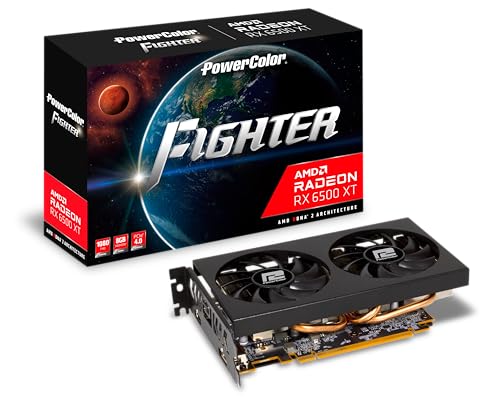 PowerColor Fighter AMD Radeon 6500 XT 8GB GDDR6 Grafikkarte von PowerColor