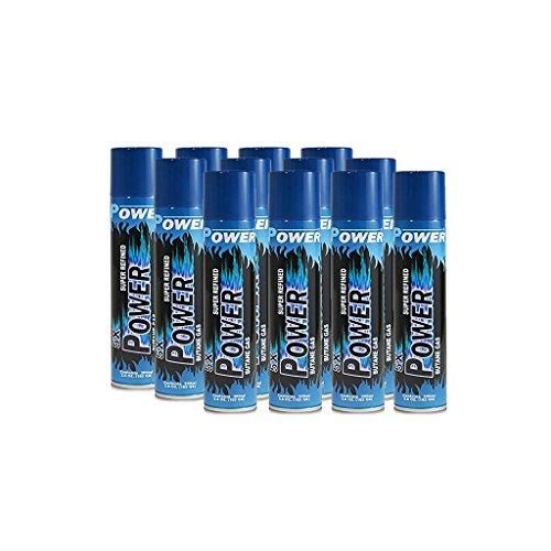 60 x 300ml Universal Feuerzeuggas Nachfüllgas Feuerzeug Butan Gas Butangas inkl. 5 Adapter pro Dose (60) von PowerGas