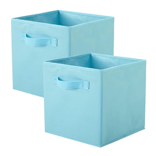 PowerKing Aufbewahrungsbox, 2 Stück faltbar Aufbewahrungswürfel Aufbewahrung Box aus Stoff in Würfelform, Himmelblau von PowerKing