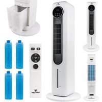 Velano Standventilator 60W mit Fernbedienung, Oszillation und Timer, Luftkühler mit Wasser, Ventilator leise, Turmventilator mit Luftionisierung Velano Standventilator 60W mit Fernbedienung, Oszillation und Timer, Luftkühler mit Wasser, Ventilator leise, Turmventilator mit Luftionisierung von PowerMat