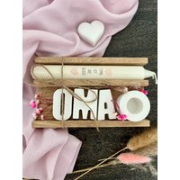 Geschenk Oma/Geschenkidee Beste Mitbringsel Geburtstag Geschenkset Raysin Kerze Kerzenhalter Trockenblumen von PowerOfMagicDesigns
