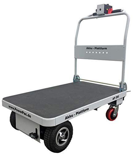 Modell 2025: PowerPac AKKU-Plattformwagen Transportwagen Handwagen Transportkarre Plattform-Wagen Typ AP250 von PowerPac