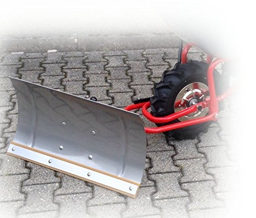 POWERPAC Schneeschild 740mm Edelstahl mit Gummileiste und Adapter passend für ED120 - AKKUSCHUBKARRE ELEKTROSCHUBKARRE AKKUSCHNEERÄUMER AKKUSCHNEESCHIEBER SCHUBKARRE DUMPER MOTORSCHUBKARRE von PowerPac Baumaschinen GmbH